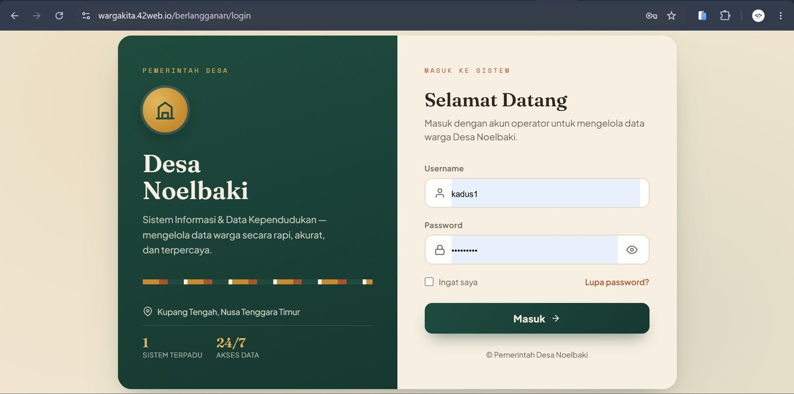 SISTEM WARGA DESA NOELBAKI